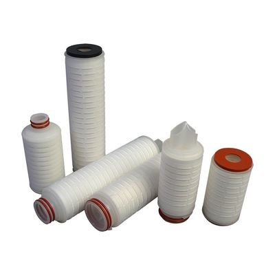 High Flow Rate 0.22 Micron PTFE Pleated Membrane Filter Cartridge with Filtration Area 0.65m2