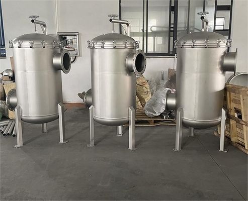 25 Micron Liquid Filtration Stainless Steel Bag Filter Housing 62KG Weight for Automotive Manufacturing