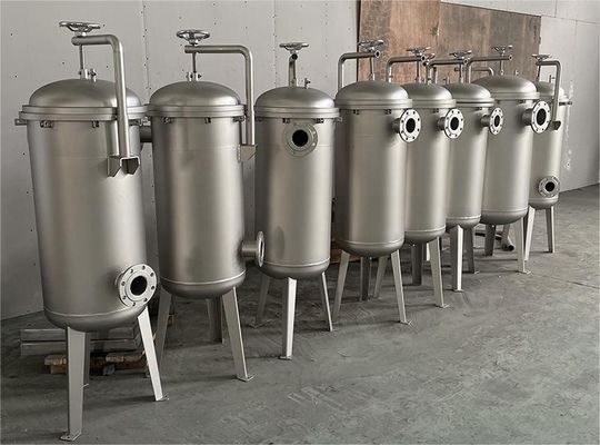 25 Micron Liquid Filtration Stainless Steel Bag Filter Housing 62KG Weight for Automotive Manufacturing
