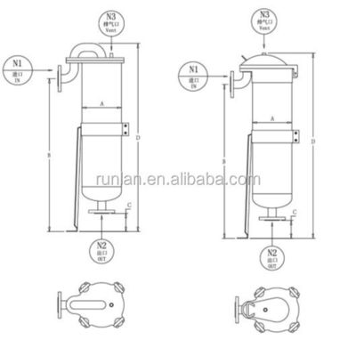 Customized Precision Pressure Single Bag Filter Housing For Oil Filtration