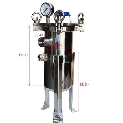 Building Material Shops 62KG 304 Stainless Steel Bag Filter Housing for Solid-Liquid Separation